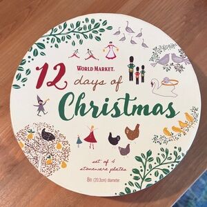 Cost Plus World Market Christmas Stoneware Plates